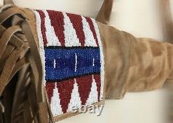 Native American Indian Beaded Gun Cover Sioux Style Handmade Rifle Scabbard S501