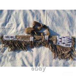 Native American Indian Beaded Rifle Cover Scabbard Sioux Style Suede Leather