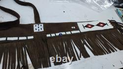 Native American Indian Beaded Rifle Cover Scabbard Sioux Style Suede Leather