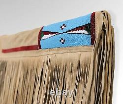 Native American Indian Beaded Rifle Scabbard Sioux Style In Suede Leather S505