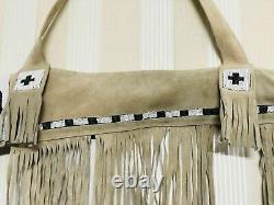 Native American Indian Beaded Rifle Scabbard Sioux Style Suede Leather