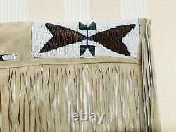 Native American Indian Beaded Rifle Scabbard Sioux Style Suede Leather