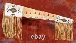 Native American Indian Beaded Rifle Scabbard Sioux Style Suede Leather Gun Cover