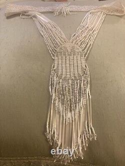 Native American Indian Bridal Necklace Glass Beaded Long