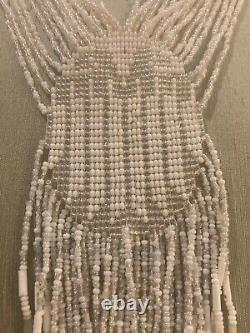 Native American Indian Bridal Necklace Glass Beaded Long