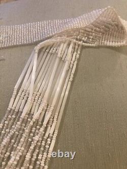 Native American Indian Bridal Necklace Glass Beaded Long
