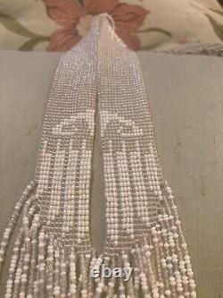 Native American Indian Bridal Necklace Glass Beaded Long