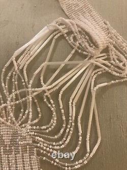 Native American Indian Bridal Necklace Glass Beaded Long