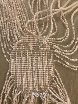 Native American Indian Bridal Necklace Glass Beaded Long