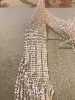 Native American Indian Bridal Necklace Glass Beaded Long