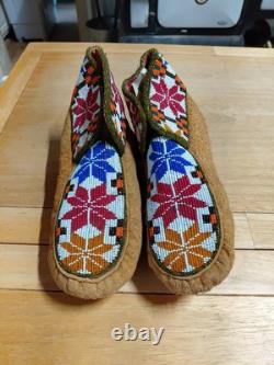 Native American Indian Ceremonial Beaded Moccasins