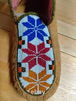 Native American Indian Ceremonial Beaded Moccasins
