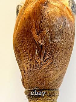 Native American Indian Deer Hoof Beaded Hand Dance Rattle 13 Inch 1880's-1910