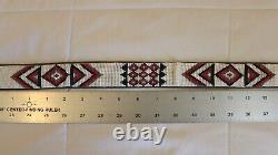 Native American Indian Hand Beaded Belt Buckle And Beaded Belt