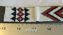 Native American Indian Hand Beaded Belt Buckle And Beaded Belt
