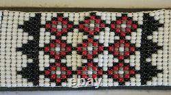 Native American Indian Hand Beaded Belt Buckle And Beaded Belt