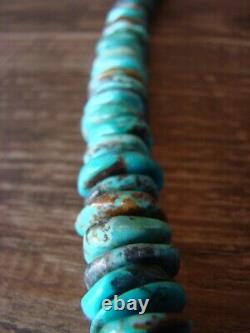 Native American Indian Hand Strung Turquoise Graduated Bead Necklace