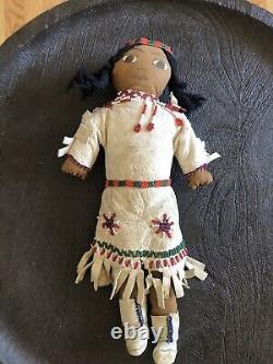 Native American Indian Plains 12 Doll, Leather Beaded Shoshone