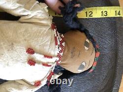 Native American Indian Plains 12 Doll, Leather Beaded Shoshone