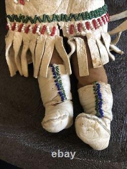 Native American Indian Plains 12 Doll, Leather Beaded Shoshone