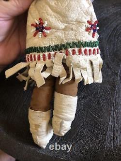 Native American Indian Plains 12 Doll, Leather Beaded Shoshone