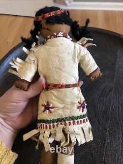 Native American Indian Plains 12 Doll, Leather Beaded Shoshone