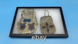 Native American Indian Sioux Beaded Spirit Or Medicine Bag & Tobacco Pouch