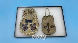 Native American Indian Sioux Beaded Spirit Or Medicine Bag & Tobacco Pouch