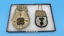 Native American Indian Sioux Beaded Spirit Or Medicine Bag & Tobacco Pouch