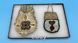 Native American Indian Sioux Beaded Spirit Or Medicine Bag & Tobacco Pouch