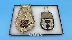 Native American Indian Sioux Beaded Spirit Or Medicine Bag & Tobacco Pouch