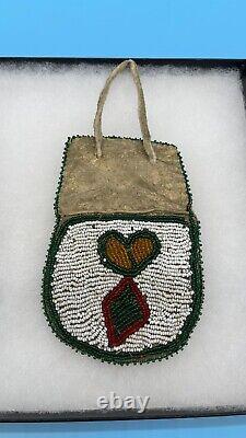 Native American Indian Sioux Beaded Spirit Or Medicine Bag & Tobacco Pouch