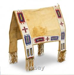 Native American Indian Sioux Lakota Saddle Blanket Buffalo Hide Beaded Handmade