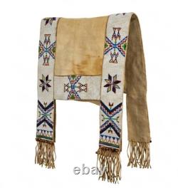 Native American Indian Sioux Lakota Saddle Blanket Buffalo Hide Beaded Handmade
