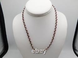 Native American Indian Sterling Silver Amethyst Stone Braided Beaded Necklace