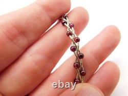 Native American Indian Sterling Silver Amethyst Stone Braided Beaded Necklace