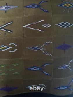 Native American Indian bead beaded pillow pin cushion suede