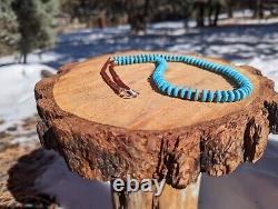 Native American Jewelry Discs Turquoise & Heishi Beads Necklace Handmade