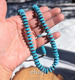 Native American Jewelry Discs Turquoise & Heishi Beads Necklace Handmade