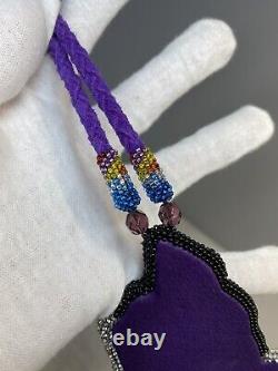 Native American Jewelry Handmade Beaded Rainbow Koi Fish Medallion Beadwork