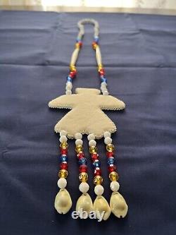 Native American Kiowa beaded medallion necklace