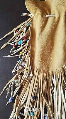 Native American Lakota Hide Trade Bead Pouch Medicine Bag Authentic