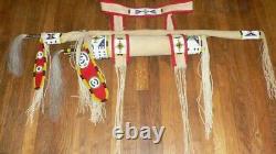 Native American Lakota Inspired Brain Tanned Leather Beaded Bow Case and Quiver