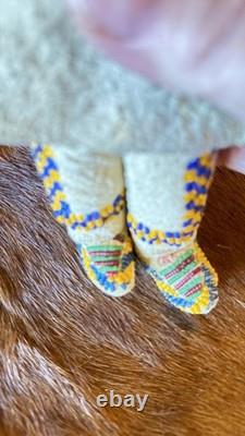 Native American Lakota (Sioux) Plains Beaded Doll 11 Late 1800s Handmade