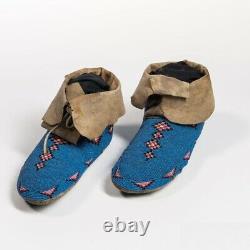 Native American Lakota Style Indian Beaded Cheyenne Moccasins Suede Leather