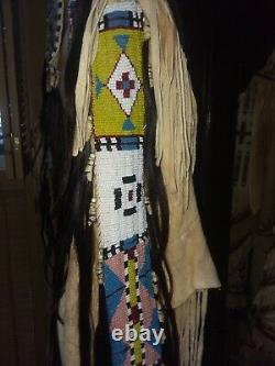 Native American Lakota Style Inspired Brain Tanned Leather Beaded Shirt