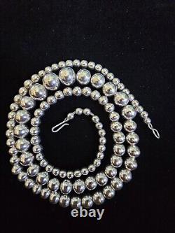 Native American NAVAJO silver Pearl Necklace