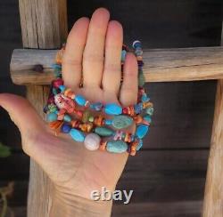Native American Navajo 18 inch Turquoise Multi-Stone Treasure Bead Necklace