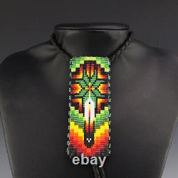 Native American Navajo Beaded Bolo Tie By Helen Dinae Native American Beadwork