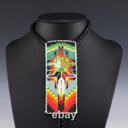 Native American Navajo Beaded Bolo Tie By Helen Dinae Native American Beadwork